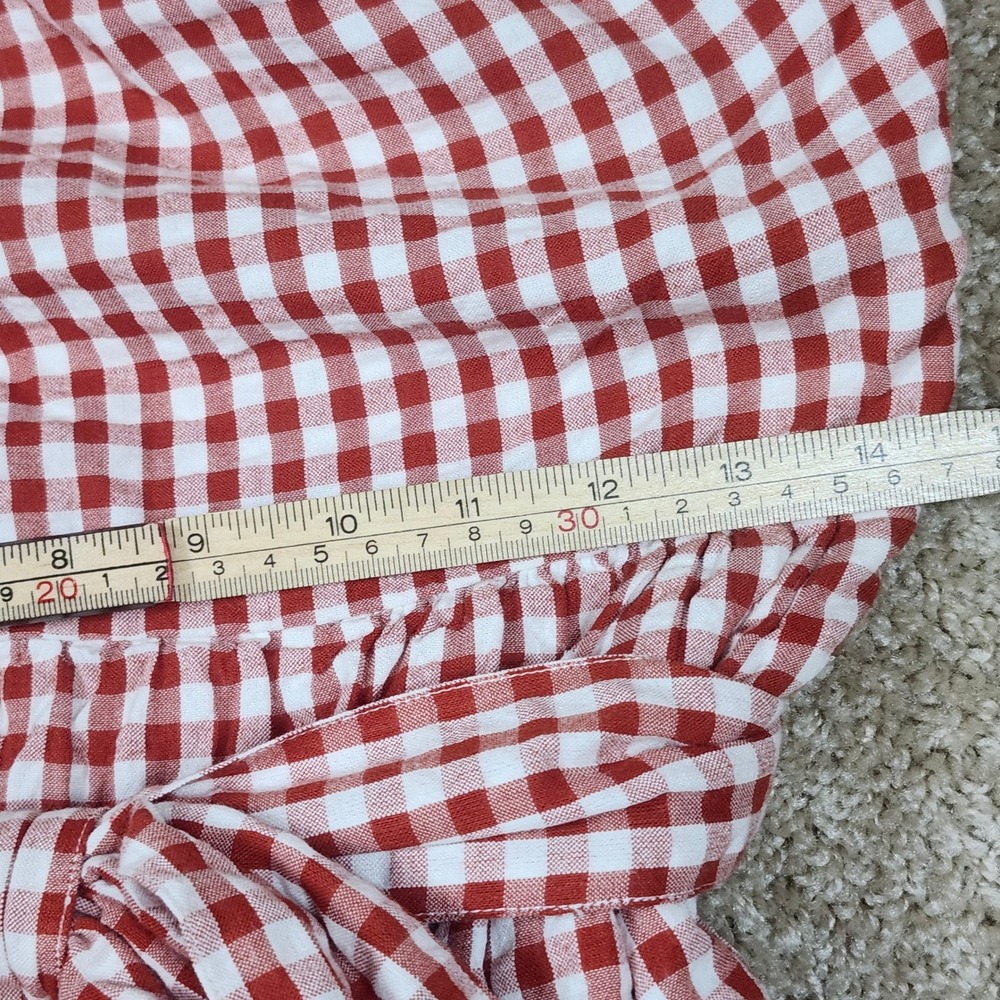 Crown & Ivy Dress One Shoulder Red White‎ Gingham Preppy 4 - Picture 8 of 9
